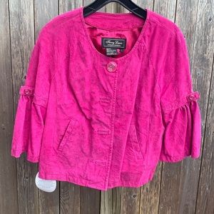 Terry Lewis Pink Suede Leather Coat - recently refurbished with tags!